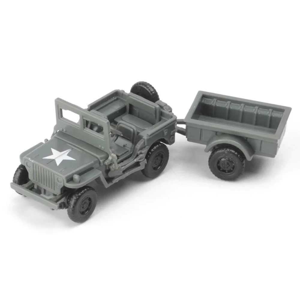 1/72 Mini WW2 Military Cars Puzzle Scale Model 3D Plastic Assemble Building Blocks for Teens Adults Forces off-road Jeep Gift