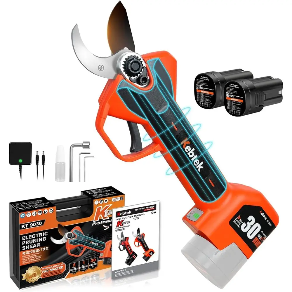 

Профессиональные электрические секаторы, новинка 2025 года, электрический секатор 16,8 В, 30 мм, 2x2500 мАч, аккумуляторы, 8-10 часов, предохранительный выключатель, Pruni