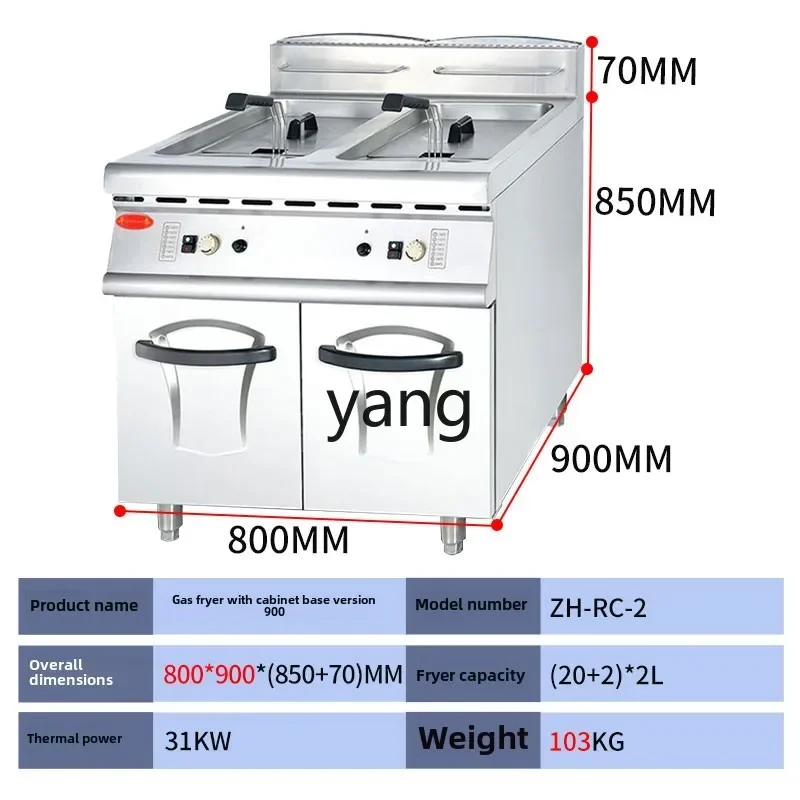 Friggitrice verticale a doppio cilindro a gas CX con blocco armadio Friggitrice commerciale con forno combinato di lusso di grandi dimensioni