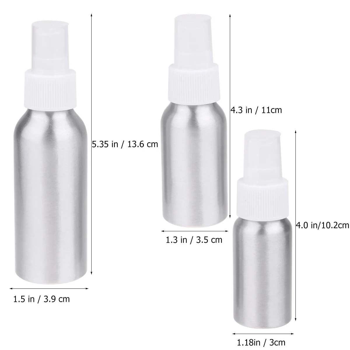 

3pc Disinfection Aluminum Travel Mini Reusable Travel Atomizer Premium Aluminum Strong Body Long Use