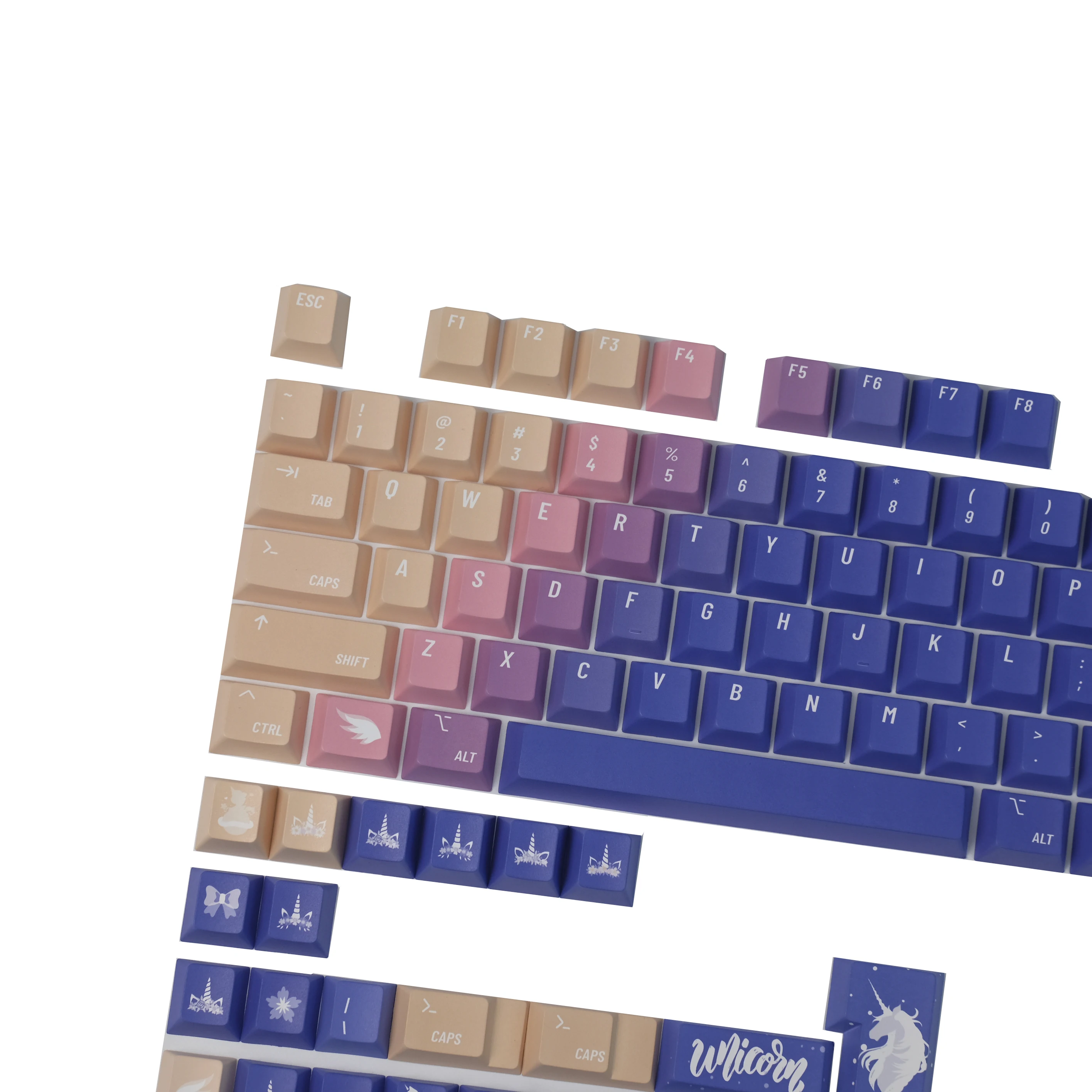 

Custom Design 139 Key PBT Keycap ISO Enter Cherry Profile DYE Subbed For 60% 70% 80% 100% Mechanical Keyboard