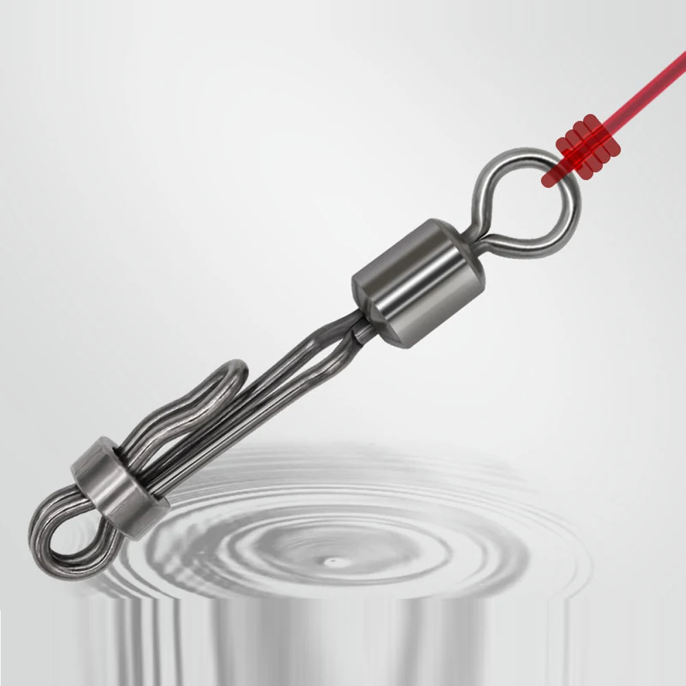 DNDYUJU 20X الكارب وصلة دوّارة لصيد السمك مع قفل المفاجئة التغيير السريع 8-شكل حلقة الكارب الصيد بيليه خط موصل الصيد اكسسوارات #5