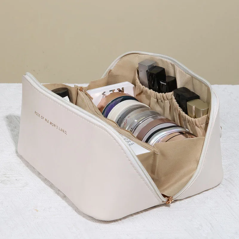 Large Capacity Cosmetic Bag Cosmetic Storage Bag PU Leather Portable Travel Toiletry Bag Women Cosmetic Bag Toiletries Organizer