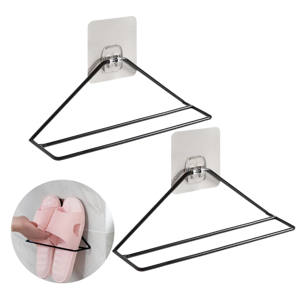 

2Pcs Wall Mounted Shoes Rack Wrought Iron Hanging Shoe Organizer for Sandals Sneakers Heels Storage Space Saving Door Shoe