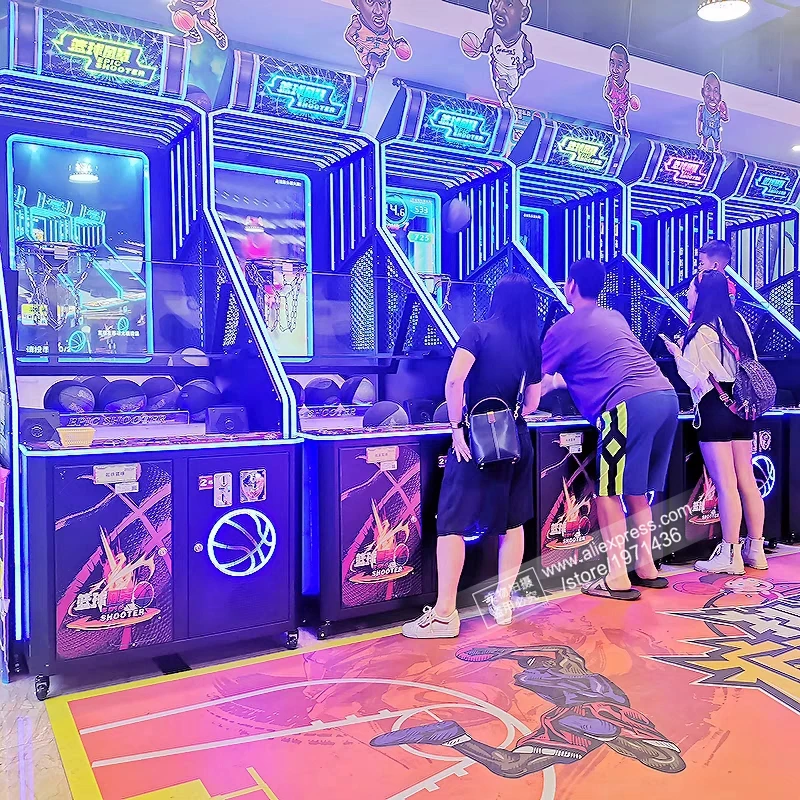 55 Inch Screen Video Street Basketball Shooting Machine Adults Amusement Game Hall Coin Operated Redemption Arcade Game Machine