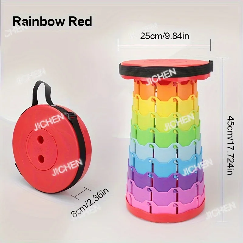 

HN Adjustable Lightweight Folding Portable Chair Ultra Light Retractable Fishing Mountaineering Chair Rainbow Small Size Color