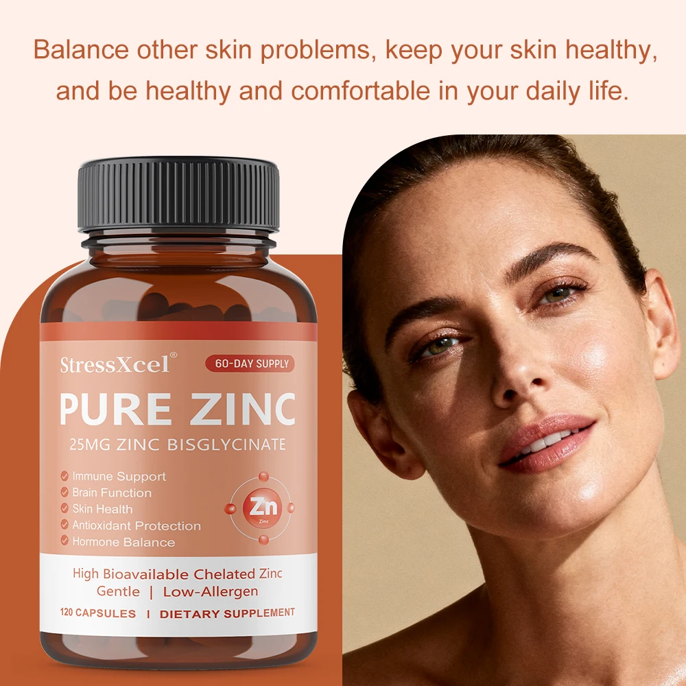 

25 мг цинковых капсул — поддерживает здоровье костей, мышц и нервов, способствует росту клеток, снимает стресс и повышает иммунитет.