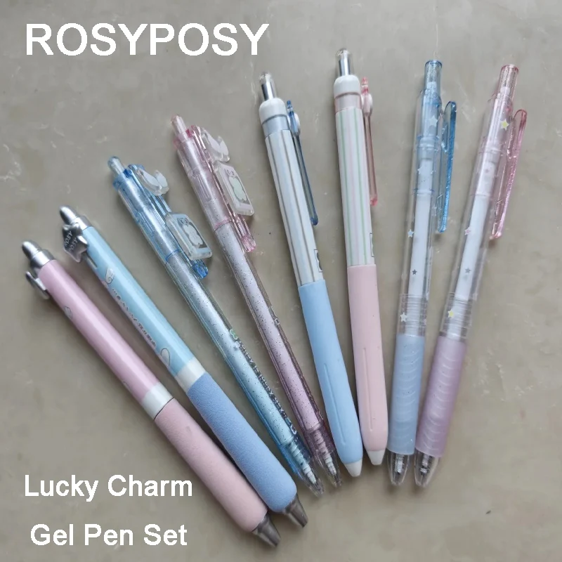 

RosyPosy Lucky Charm Gel Pen Set Onamori Scented Quick Dry Black Ink Writing Pens Girls Students Journal Lovers Aesthetic Gifts