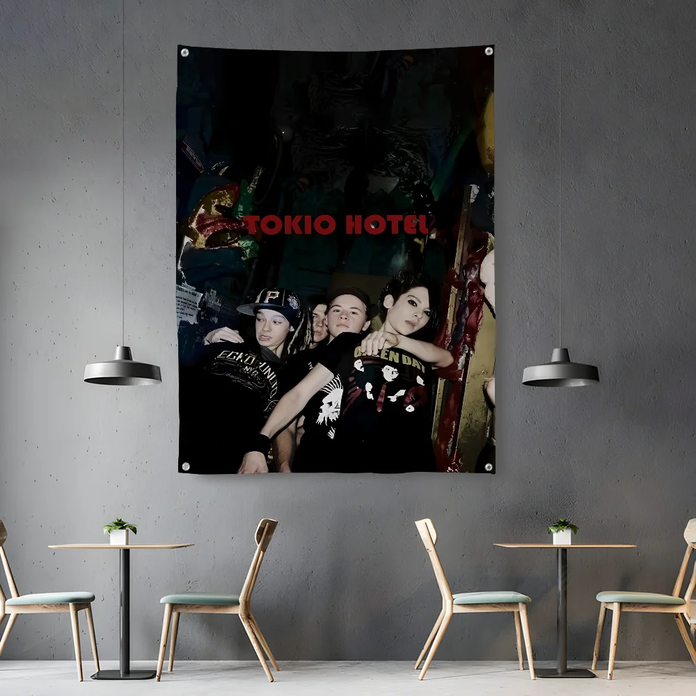 

German Rock Band T-Tokio HotelS Flag Hanging Banner Atmosphere For Dormitory Bedroom Outdoor Living Room Art Decoration