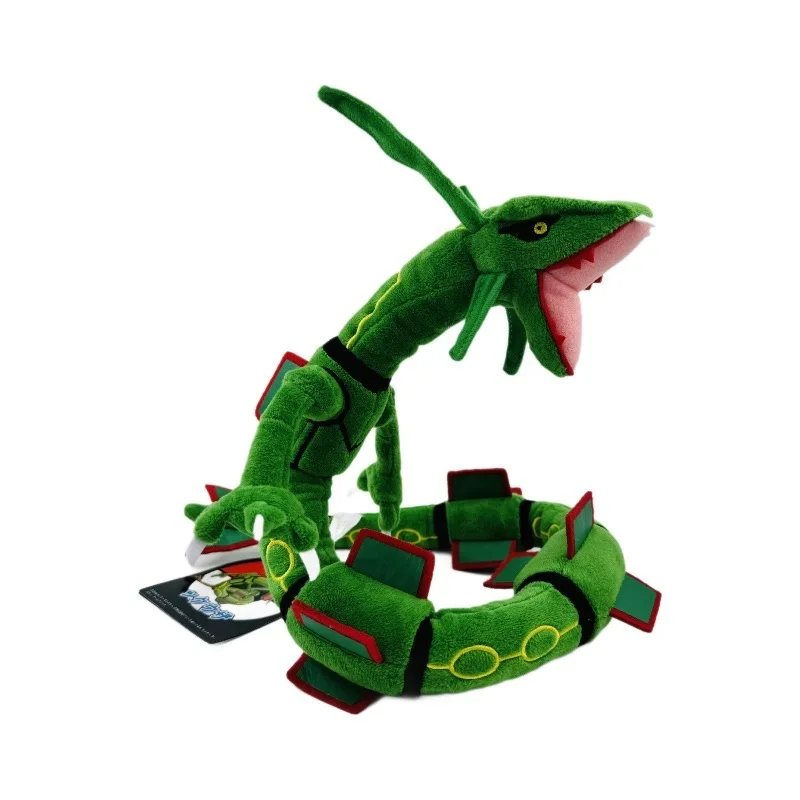 80cm pokemon pelúcia rayquaza brilhante rayquaza verde preto peluche boneca de pelúcia brinquedos presentes para crianças aniversário natal