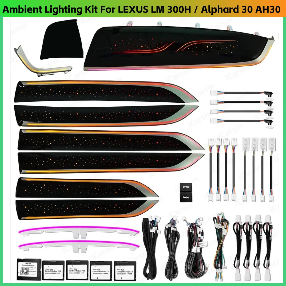 64 Colors Dynamic Star Ambient Light for LEXUS LM 300H / Alphard 30 AH30 Interior LED Lighting Upgrade Accessories