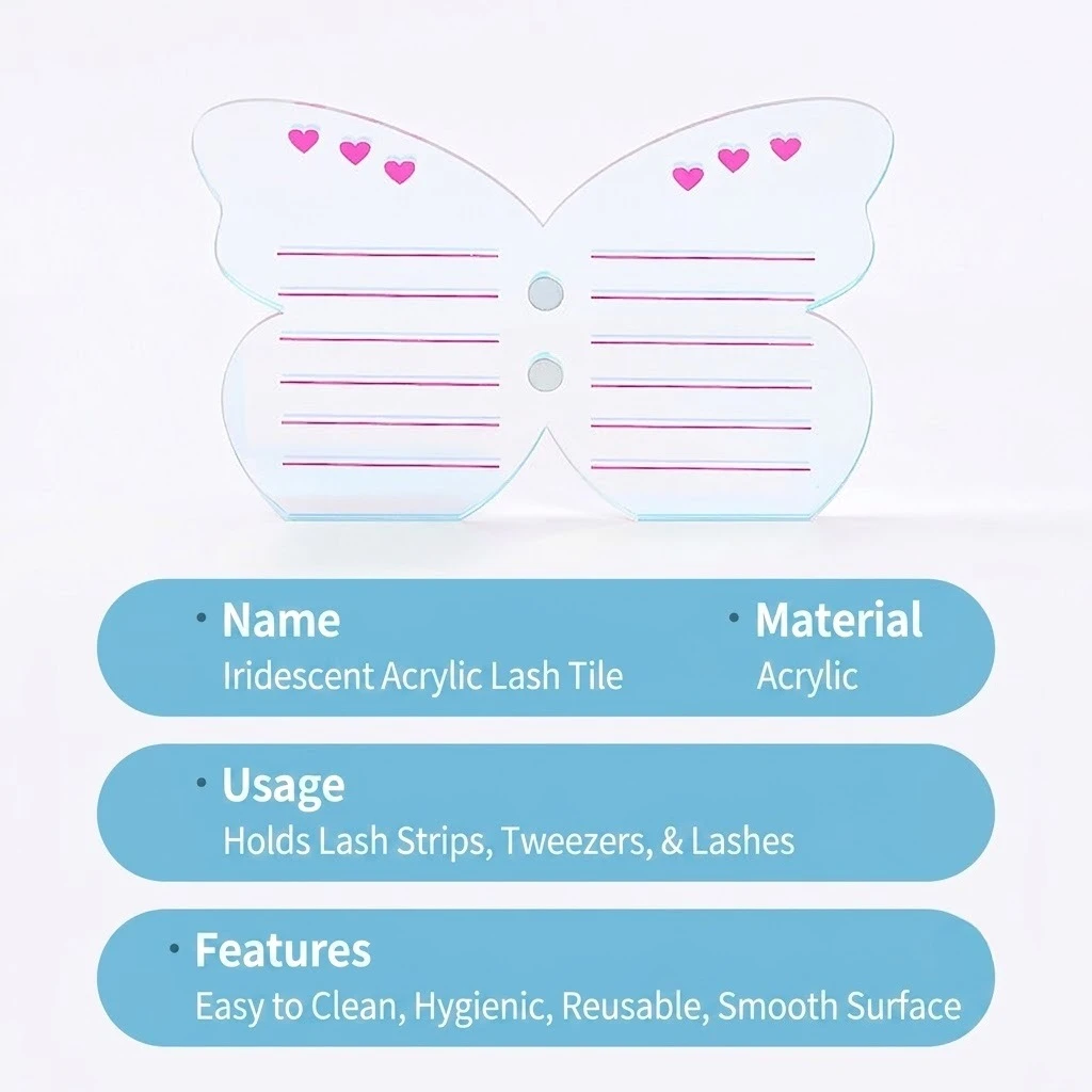 Verbesserte Wimpernverlängerungs-Palette mit magnetischem Pinzettenhalter, professionelles Wimpern-Transplantations-Display-Board mit Skalenlinien – Detail 3