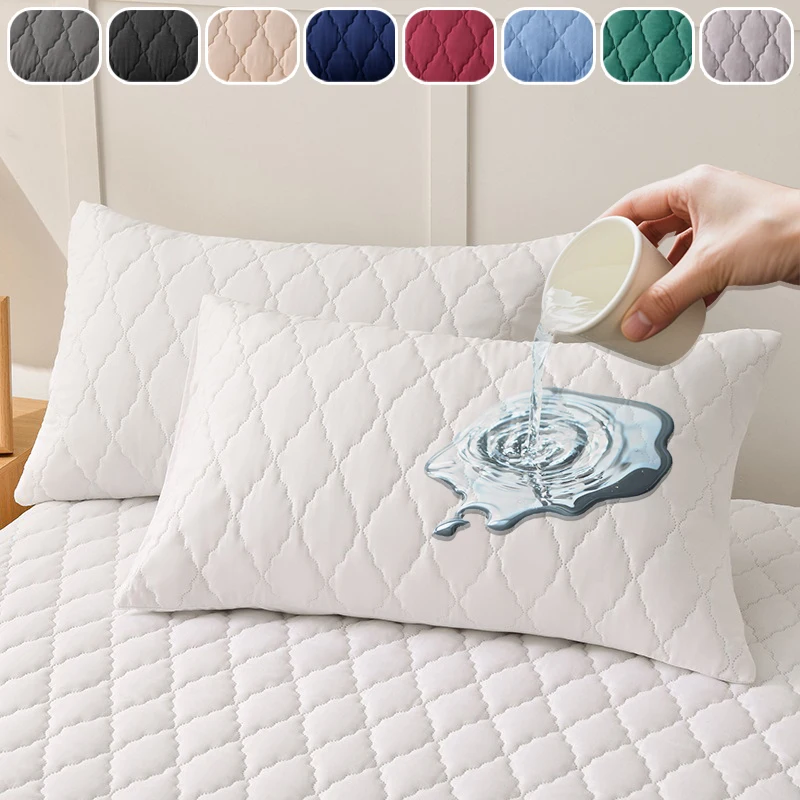 

1/2PCS Waterproof Pillowcase Envelope Closure 50x70/50x90cm Anti Mite Machine Washable Pillow Cover for Adult Kids Pet Bedroom