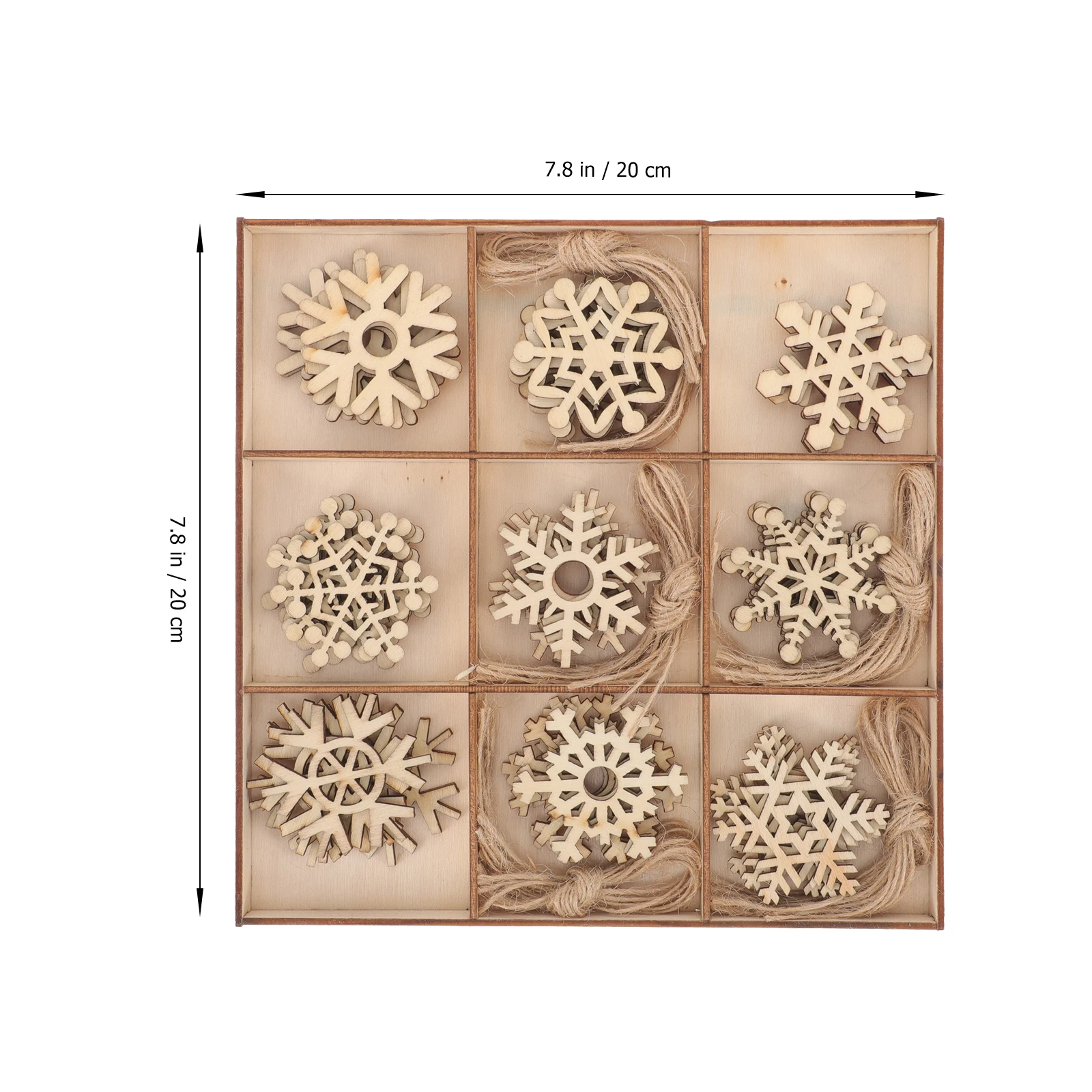 

1 set 1 Set Wooden Snowflake Hanging Ornaments Xmas Tree Decorations Christmas Party Supplies Reusable Tree Hanging Snowflake