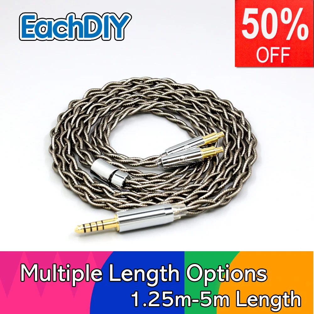 

99% Pure Silver Palladium + Graphene Gold Shielding Earphone Cable For Audio Technica ATH-ADX5000 MSR7b 770H 990H A2DC LN008196