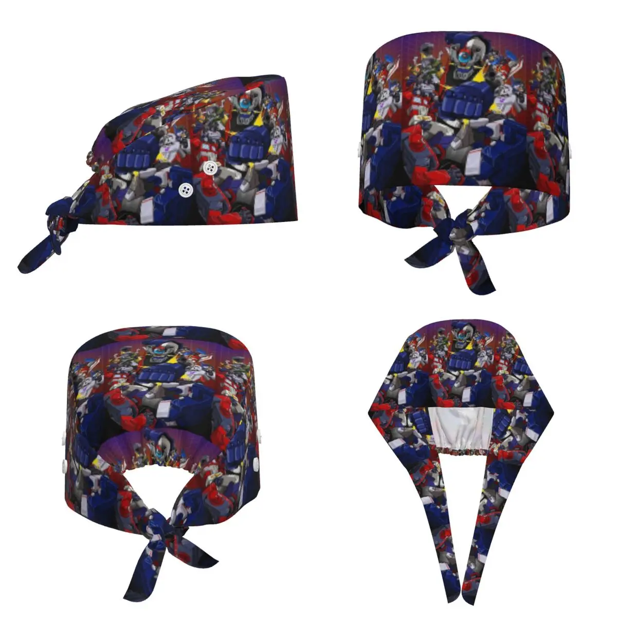 Mazinger Z Mad Robot Grendizer Anime Manga Scrub Hat Doctor Working Surgical Cap Men Women Adjustable Nursing Caps for Dentist