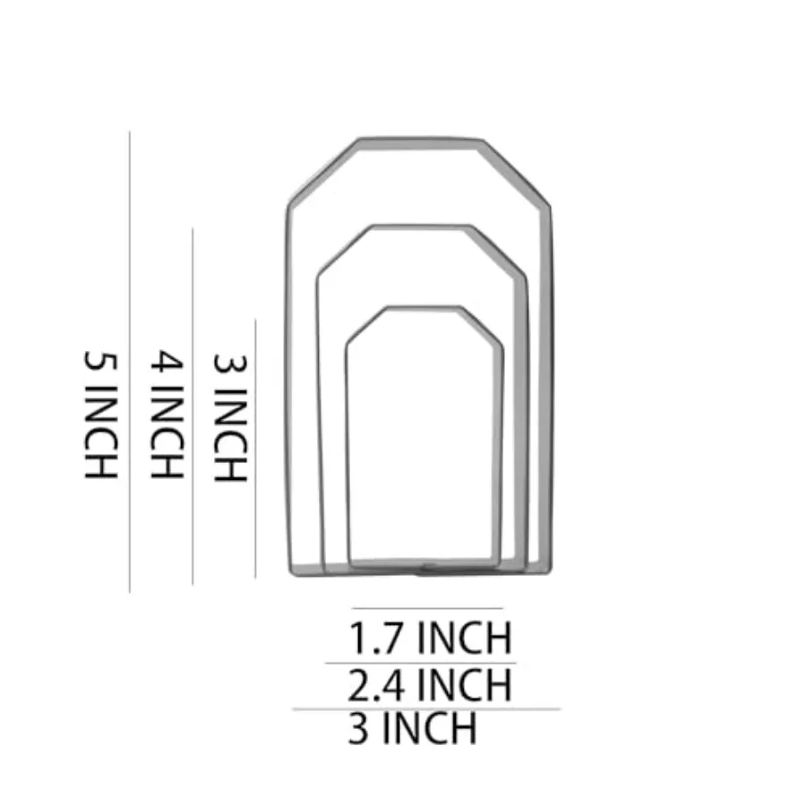 Tea Bag Hang Tag Ce Cutter Set - 5"4" 3" - 3 Piece - Stainless Steel