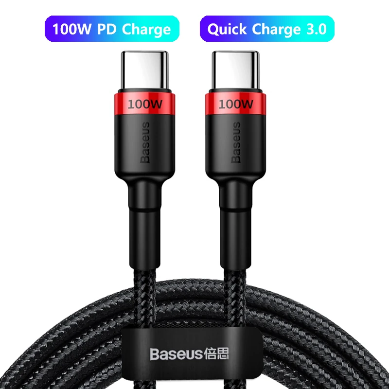 Baseus 100w/5a usb c para usb tipo c cabo para iphone 17 16 pd cabo de carregamento rápido para macbook samsung xiaomi tipo-c cabo