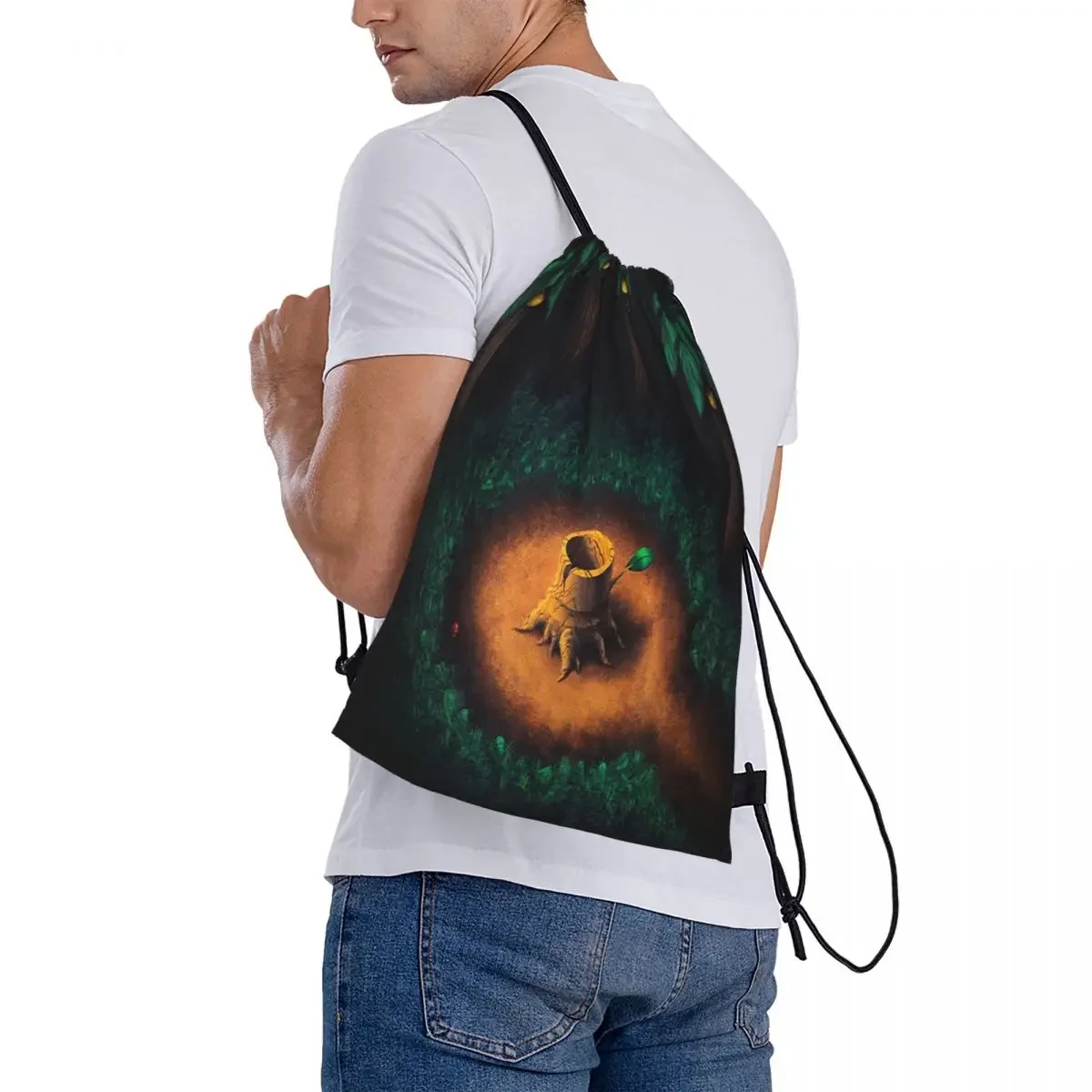 Mochilas multifunción de laberinto forestal, bolsas portátiles con cordón, paquete de cordón, bolsa de almacenamiento de bolsillo, bolsa de libros para estudiantes de viaje