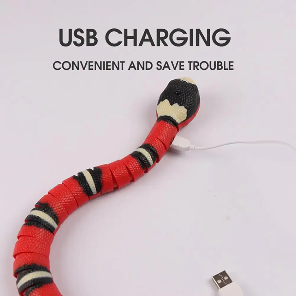 Snake Cat Toy Rechargeable Smart Sensing Snake Automatically Sense Obstacles and Escape Interactive Cat Toys for Cats 2