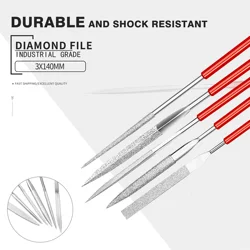 3x140mm Diamond Files Flat Triangle Round Square Assorted File Set CNC lathe milling abrasive tool for grinding fine steel files