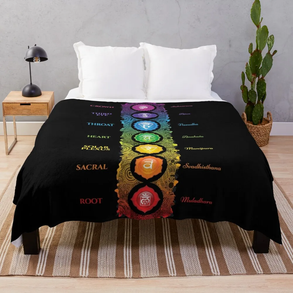 

7 Chakra Symbols & Names - 62 VTBBG Throw Blanket Bed Fashionable Blanket Single Blanket Beautiful Blankets