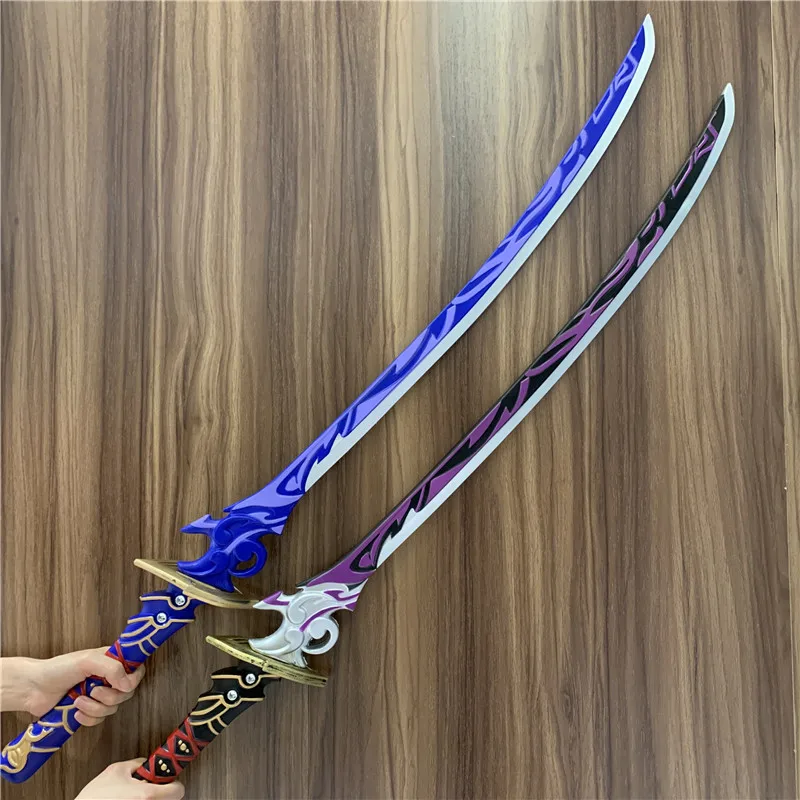 WW Genshin Impact Sword Beelzebul Musou Sword Raiden Shogun Katana Sword Cosplay Safety PU 1:1 Model Weapon Sword 105cm