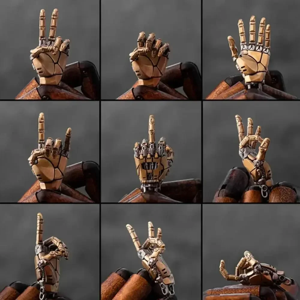 Portable Mechanical Bionic Hand Pendant Movable Finger Joints Jewelry Accessories Steampunk Mechanical Hands Necklace with Chain