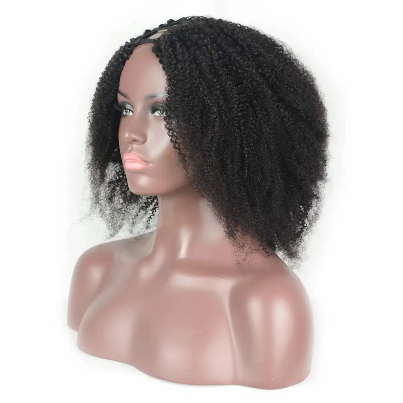 

Afro Kinky Curly Human Hair Wig U Part Wigs for Women Brazilian Remy Hair Glueless Wig with U Style Openning Natural Color