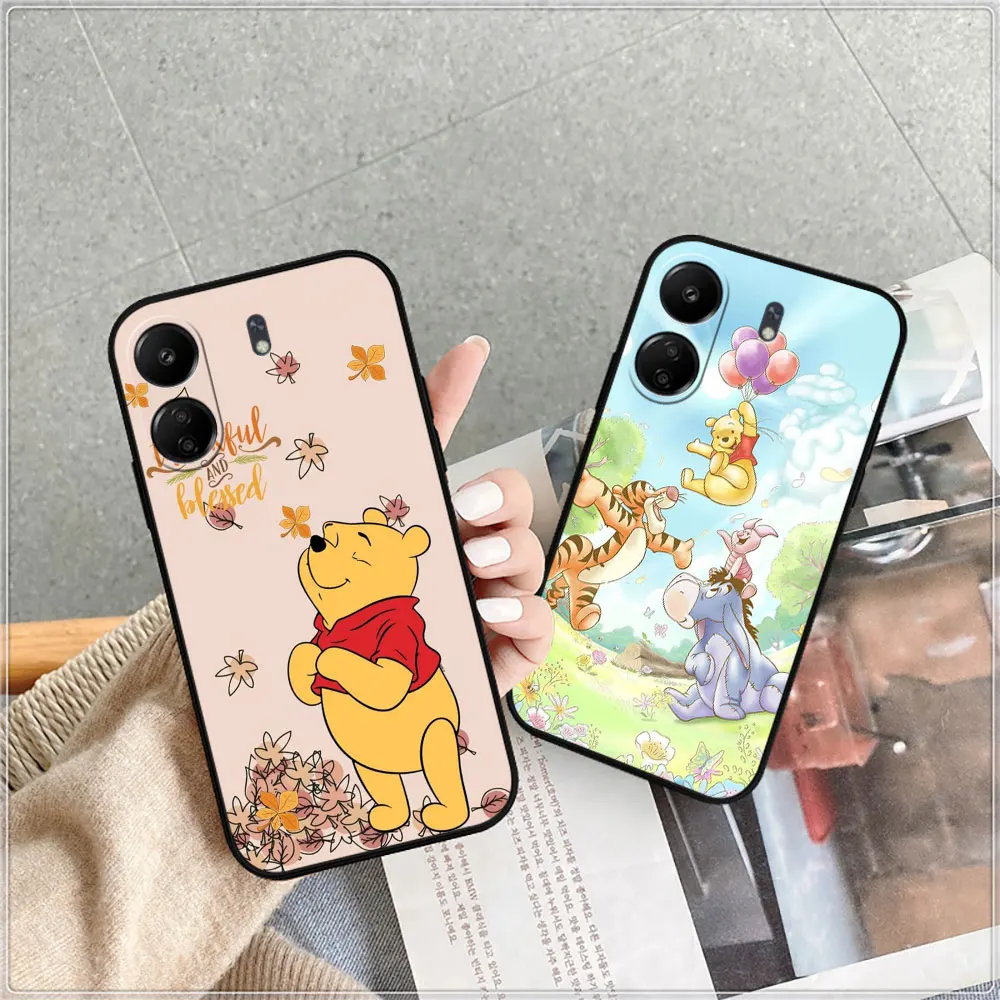 Disney Winnie The Pooh Tigger Piglet Case For Redmi 14C 13C 12 12C 10 10C 9 9A 9C 8 8A A2Plus A1 K60 K40 Ultra Pro Black Cover