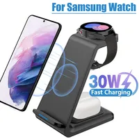 30W Fast Wireless Charger Stand For iPhone 15 14 13 Samsung S20 S21 Apple Watch 8/7 Samsung Galaxy 6/5 3 In 1 Charging Station