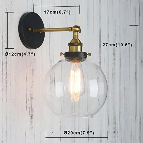 Sconce Vintage Industrial 1-Light Rustic  Mount Light Fixture with 7.9