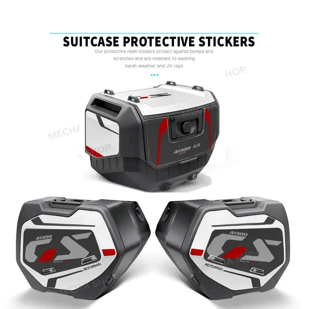 

Наклейки на кофры для мотоциклов BMW R1300GS Triple Black Vario GS1300 Racing Red 2024- (комплект для защиты)