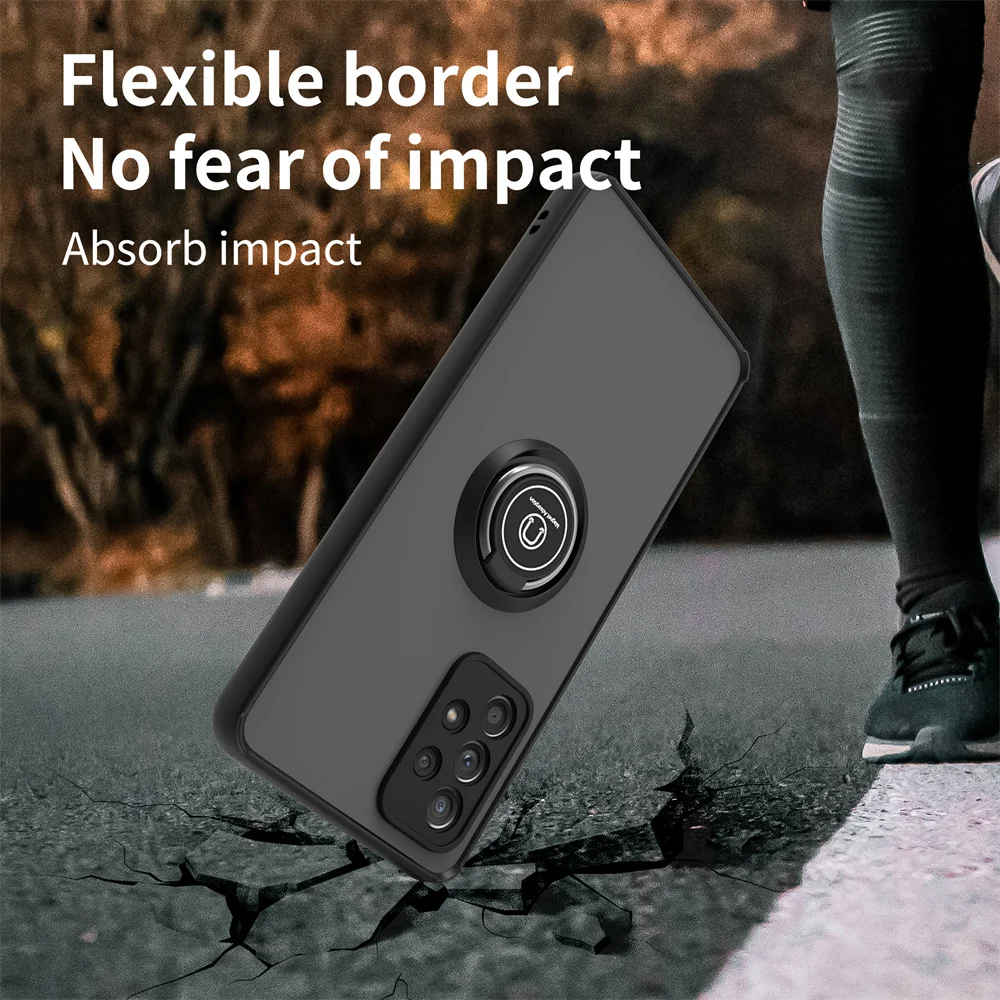 NEW Magnetic Matte Case For A42 A33 A32 A31 A03 A04 Samsung Galaxy A73 A72 A71 A52 A51 A50 PluShockProof Ring Holder Cover Full