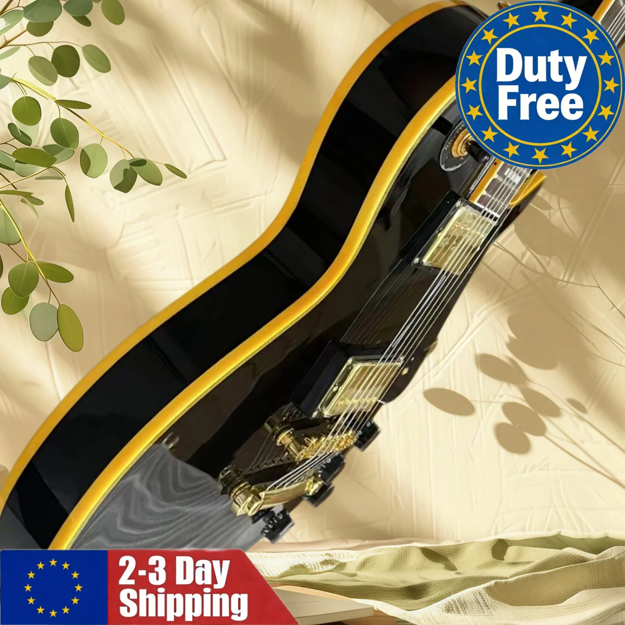 Magazzino Tedesco Chitarra Nera per Principianti Pickup HH Ponte Fisso Bilanciamento del Timbro