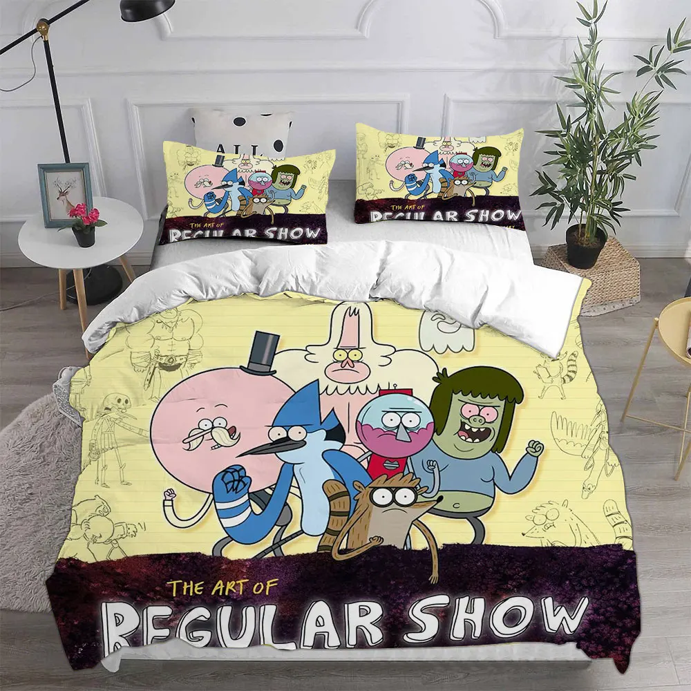 Regular Show Bedding Sets Comforter Quilt Bed Cover Duvet Cover Pillow Case 2-3 Pieces Sets Bedroom Decoration Home Supplies