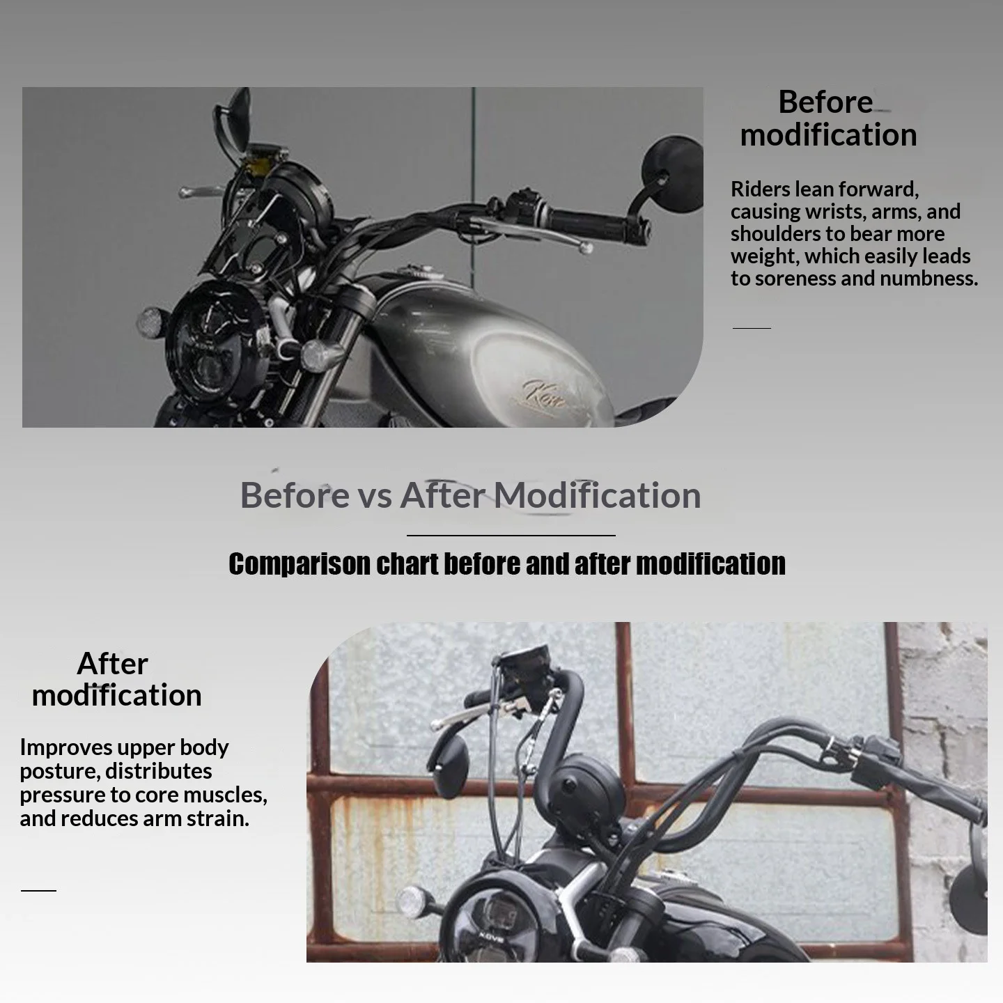 【Premium】For Kaiyue 625V Modified Handlebar Directional Lever Raised Handlebar Kaiyue 625V Motorcycle Modified Accessories