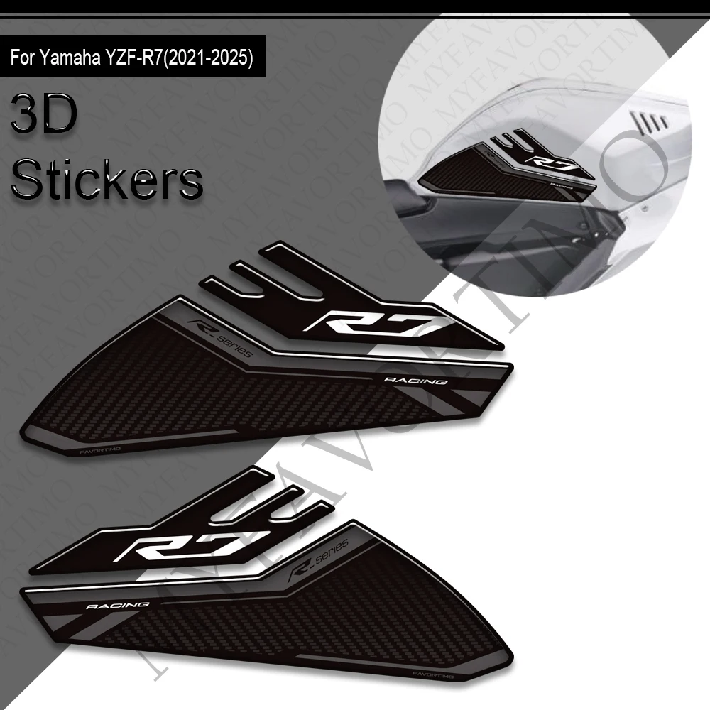 Motorcycle For Yamaha YZF-R7 YZFR7 YZF R7 Tank Pad TankPad Cap Grips Gas Fuel Kit Knee Stickers Decals Protection 2021 - 2025 4