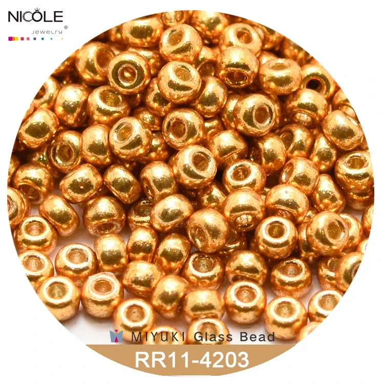 Miyuki Round Beads Metallic Luster Series 2mm 11/0  Japanese Seed Bead for Bracelet Necklace Earring Jewelry Making