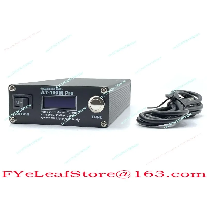 AT-100M Pro 100W 1.8MHz-30MHz  QRP Antenna Tuner Morse Code  SWR Meter Power Meter  for HF Radio
