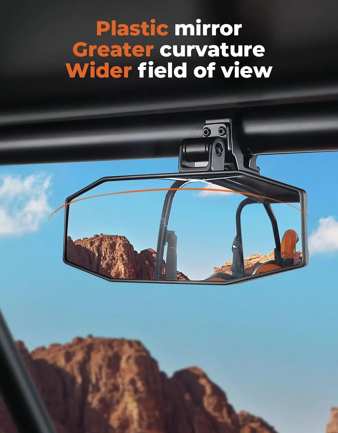 

UTV Universal Rear View Mirror 360° Adjustable Angle Mirrors Fit for 1.5“-2” Roll Cage Compatible with Polaris RZR 1000 XP