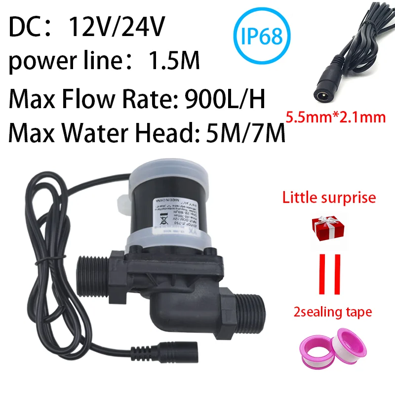 

DC 12V/24V 1/2 "brushless motor micro submersible pump water heater shower underfloor heating circulating fountain booster pump