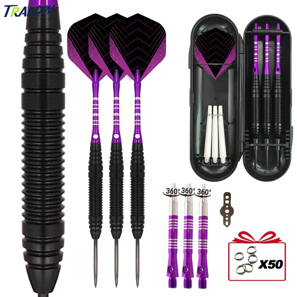 

TRALOW Professional Darts Metal Tip Set Steel Tip Darts with Aluminum alloy Shafts for Gatherings Competitions Training Games