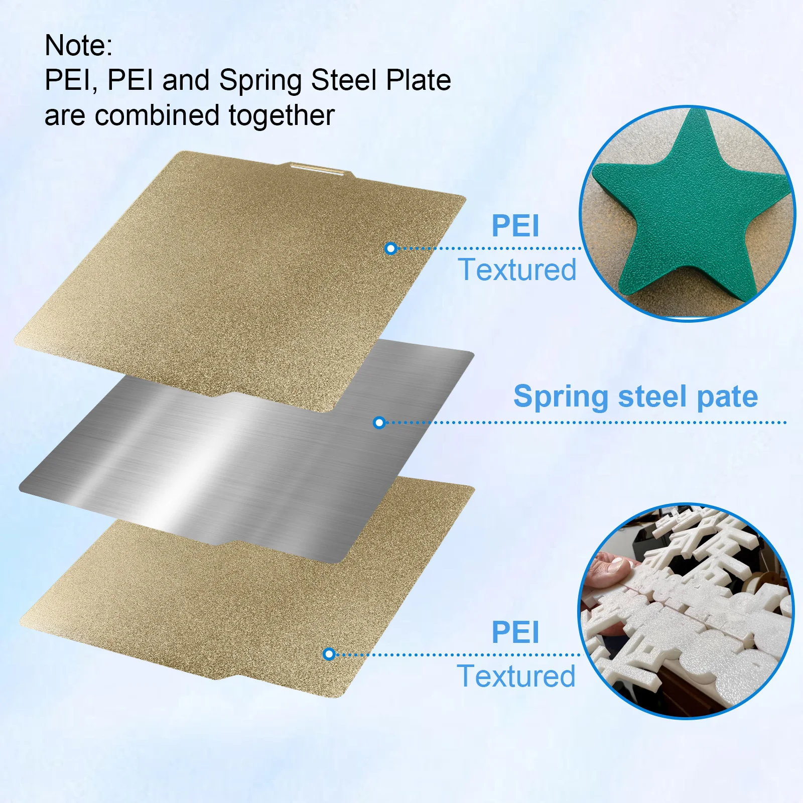 2er Set PEI Druckplatte 257x257mm – Glatt + Strukturiert Für Bambu Lab A1, X1, P1P, P1S