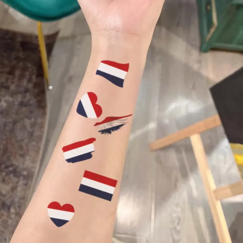 French Flag Temporary Tattoo Sticker, Long-lasting Waterproof, Realistic Non-reflective Fake Tattoo, for Men and Women