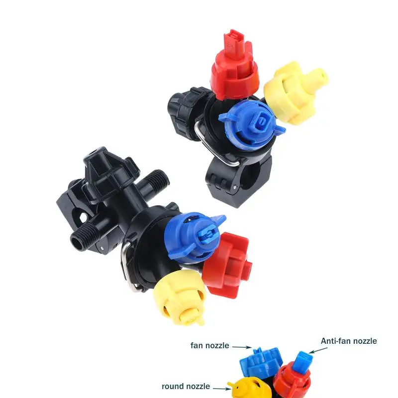 New 3 Heads Spray Tube Fittings Pipe Clamp Adjustable Sector Prevent Dripping Garden Watering Agricultural Sprayer Connect Tool