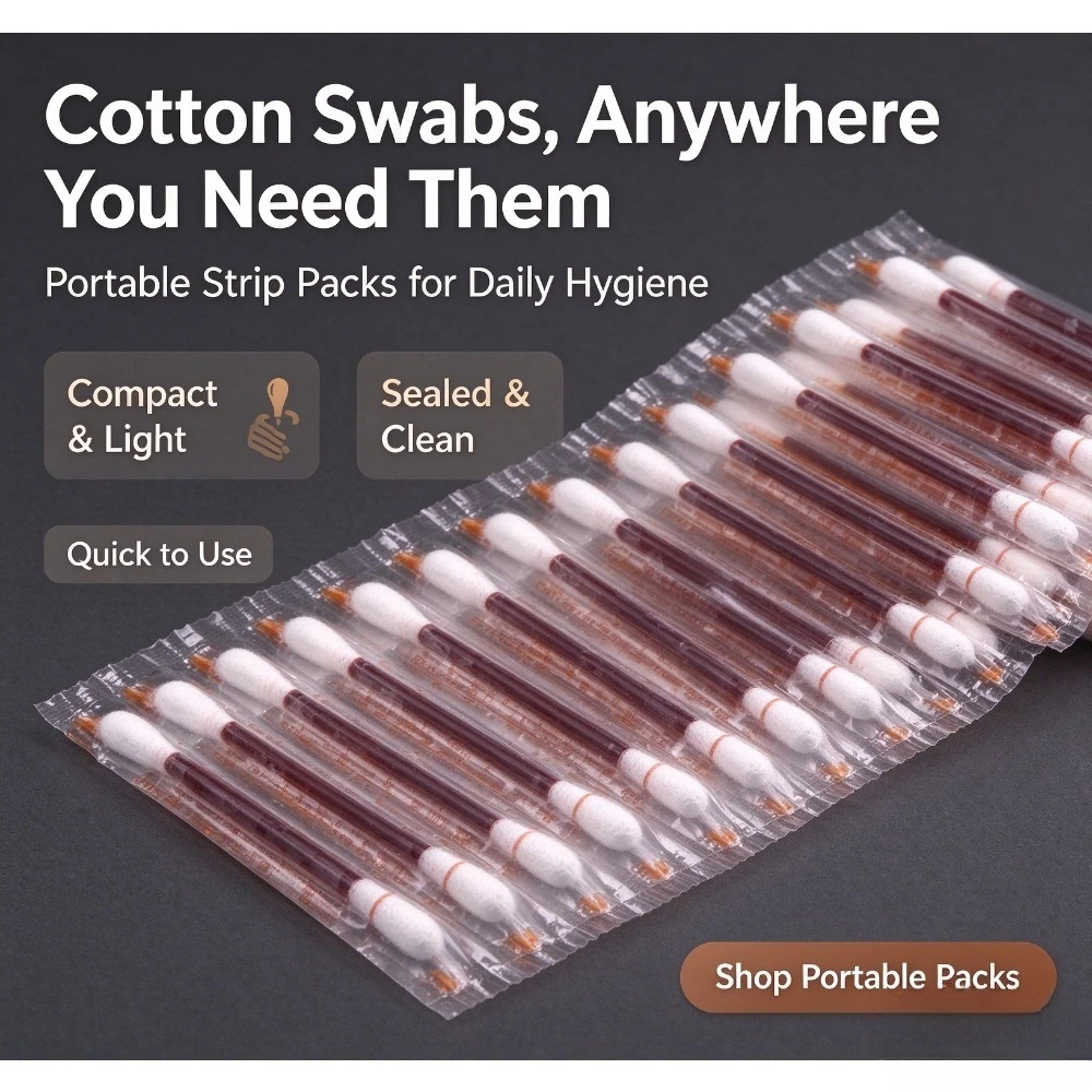 Portable Povidone-Iodine Swab Sticks, large capacity 20pcs/100pcs individually wrapped, essential for home care, travel, and out