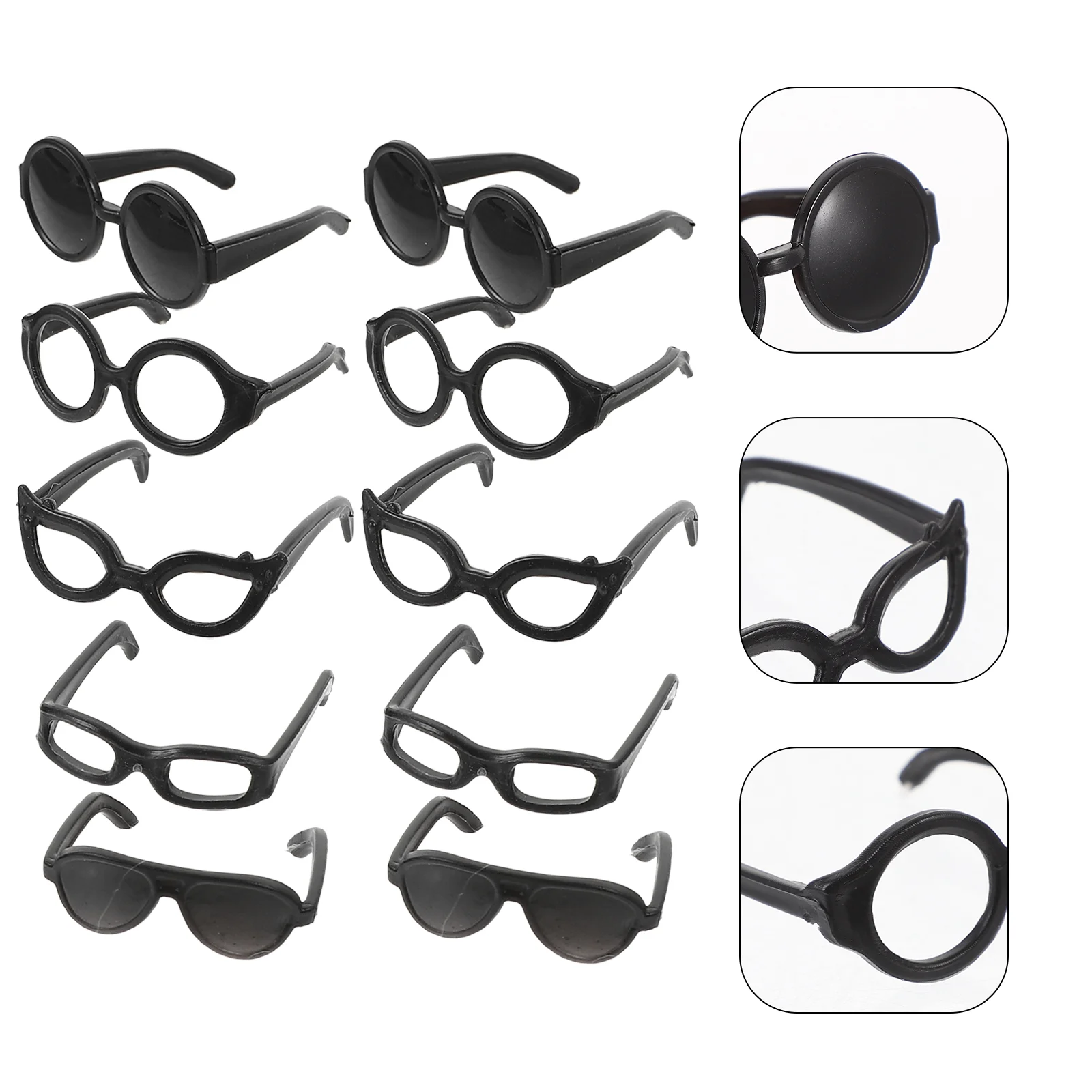 

Doll Sunglasses Decorative Mini Doll Eyeglasses Doll Dress Up Cosplay Accessories