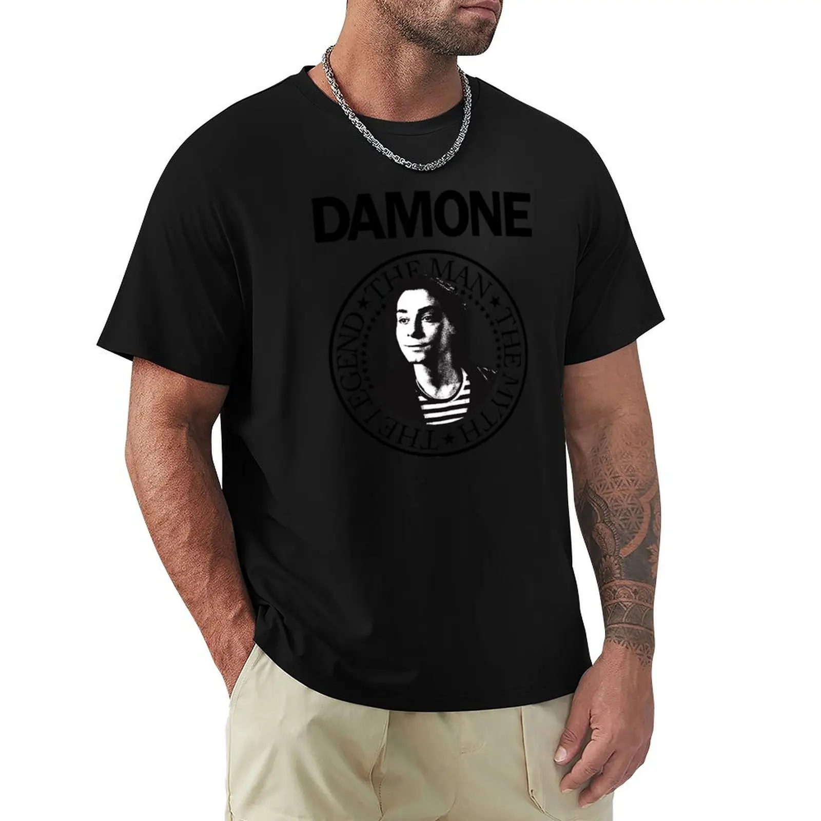 Mike Damone - The Damones T-Shirt Minimalist Plain Crew Neck T-Shirt