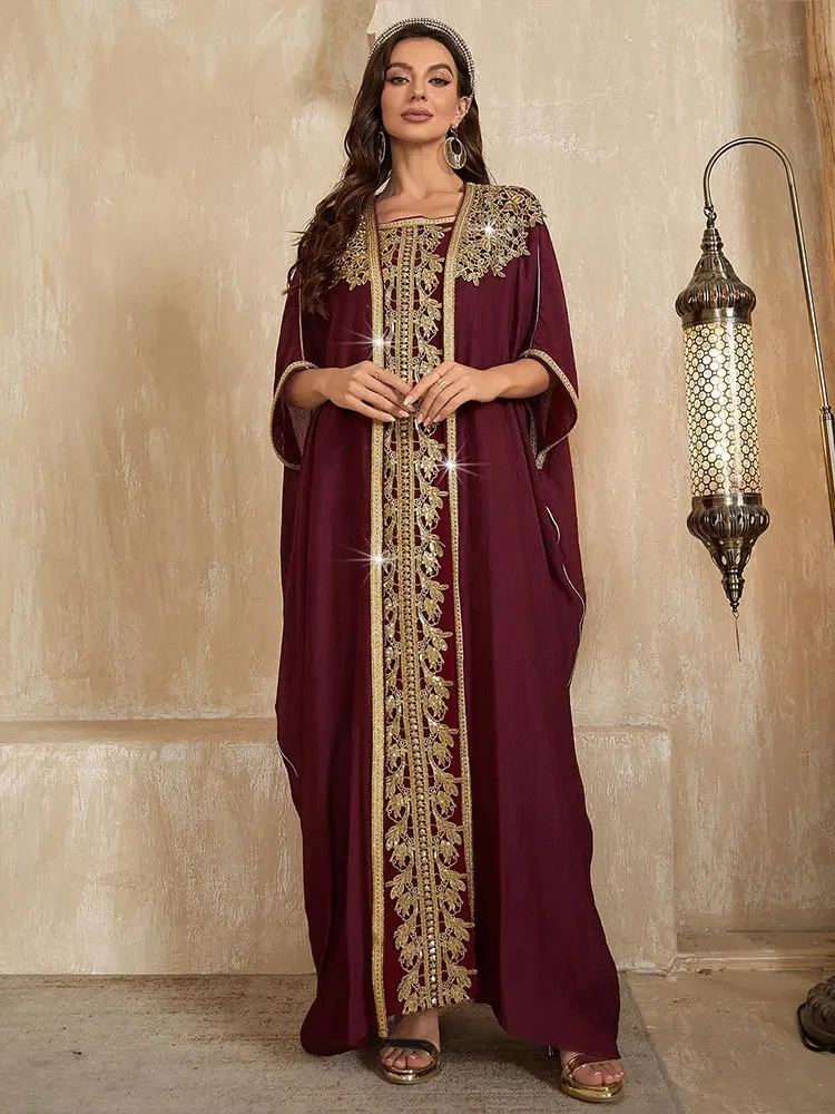 Eid conjunto de 2 peças com vestido interno festa abaya feminino ramadan cardigan vestido longo ternos kaftan vestidos largos robe muçulmano jalabiya